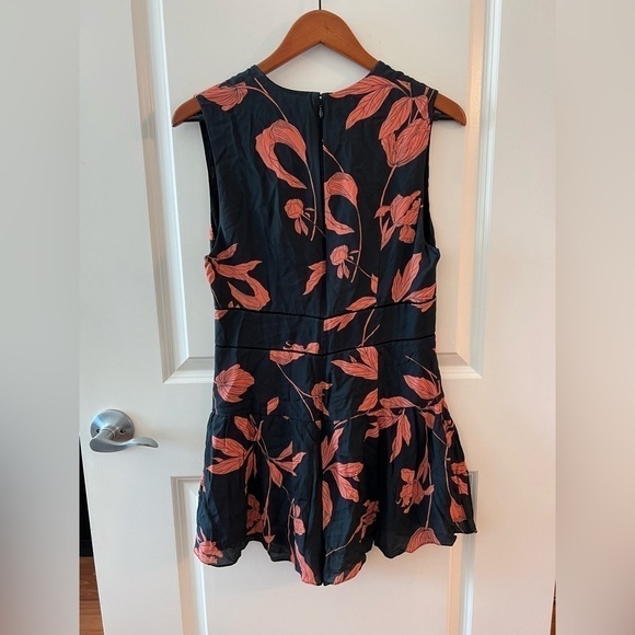 Thakoon Floral Ruffle Silk Blend Romper Black Womens Size 6 - Picture 10 of 16
